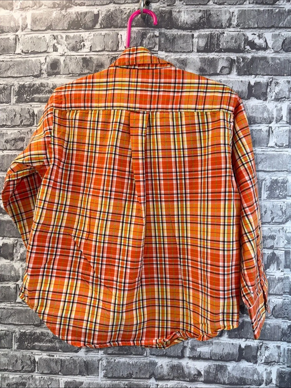 Ralph Lauren Orange & Yellow Plaid Button-Down Shirt
